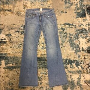 True Religion Blue Flare Wide Leg Jeans